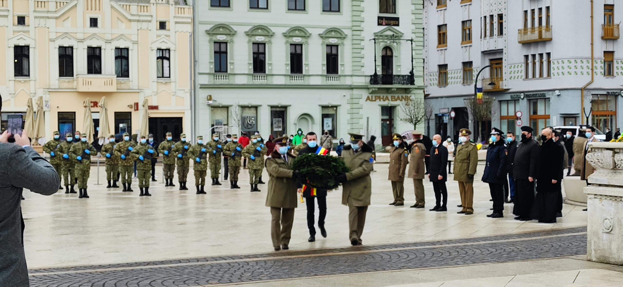 FOTO: Unirea Principatelor Române, celebrată în Piața Unirii din Oradea 24.01.2021