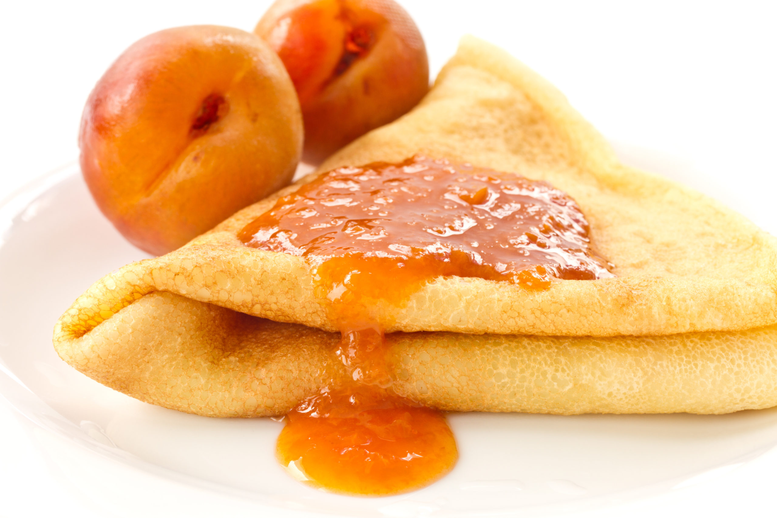 Pancakes with apricot jam