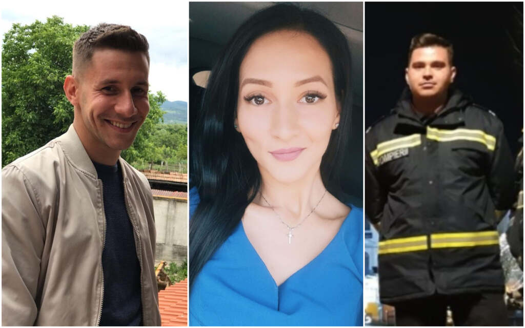 Florin Costa, sora lui, Andrada Costa, şi pompierul Cătălin Butuc | FOTO: Facebook
