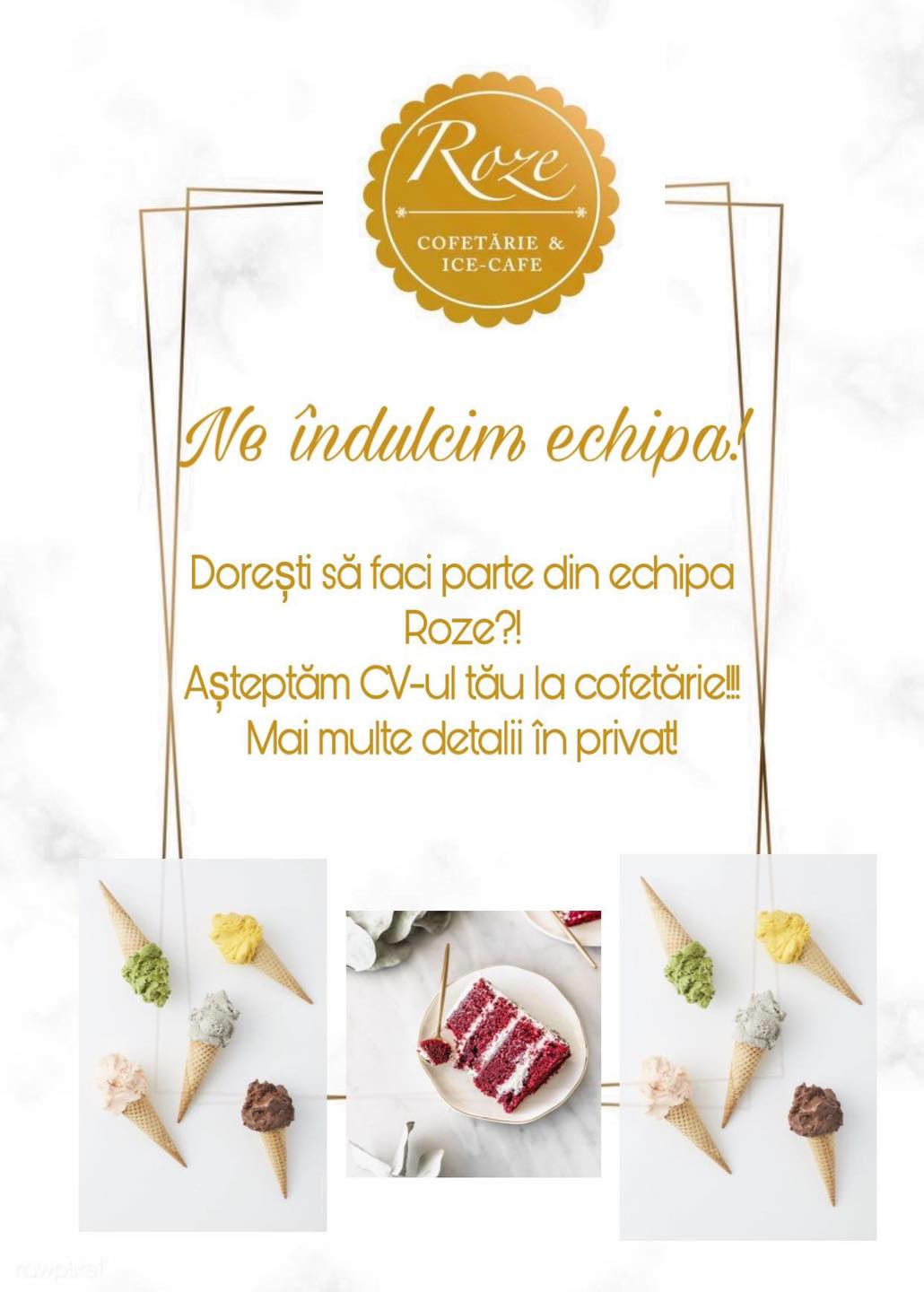 Cofetăria Roze Salonta își îndulcește echipa cu barmani și ospătari