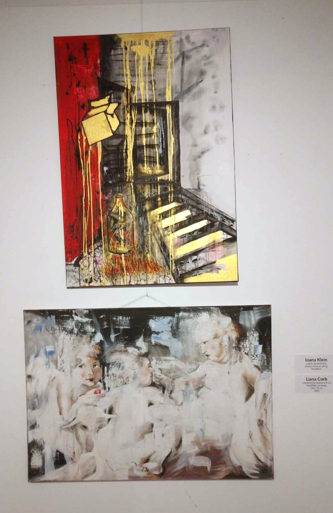 Ioana Klein, ALBASTRUN ÎN BALANȚĂ; Liana Corb - COMPOZIŢIE BUCOLICĂ CU ÎNGERAŞI