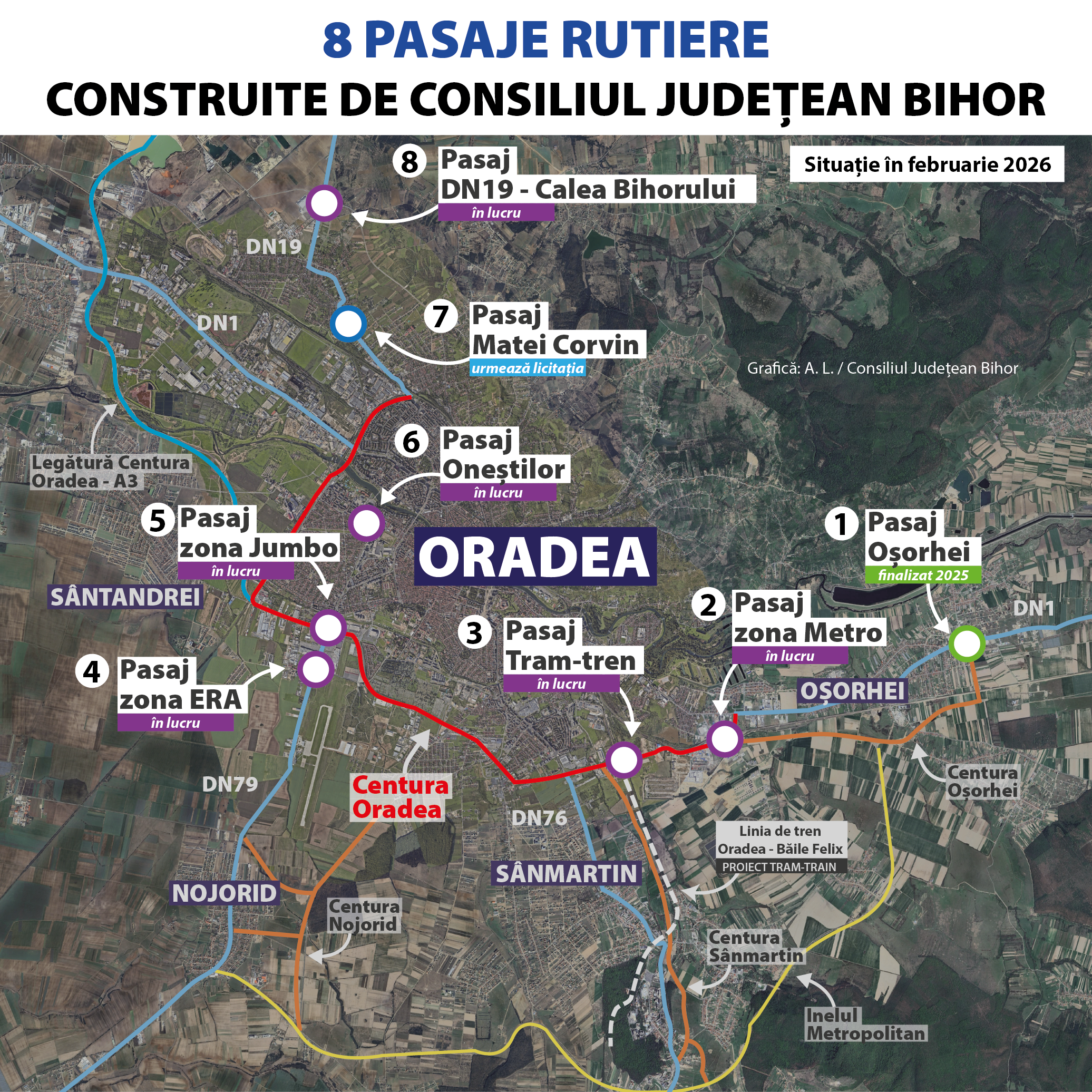 Pasaje rutiere construite de Consiliul Judetean Bihor