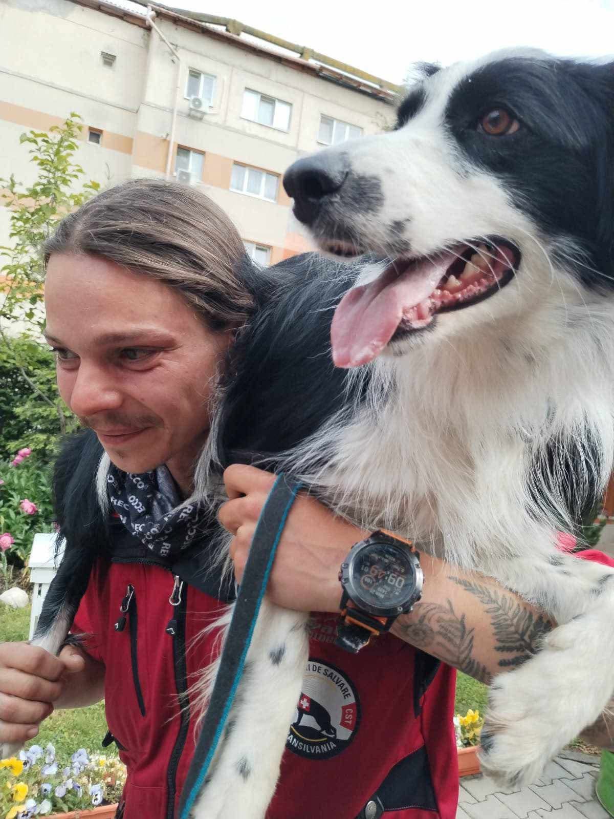 Cristian Daniel Pintea si Shunka foto CST Câini de Salvare Transilvania